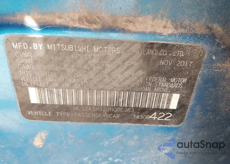 2018 Mitsubishi Mirage Es z USA, uszkodzony, nr VIN ML32A3HJ2JH006263